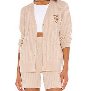 Morgan Stewart Sport Cashmere Cardigan & Biker Short
